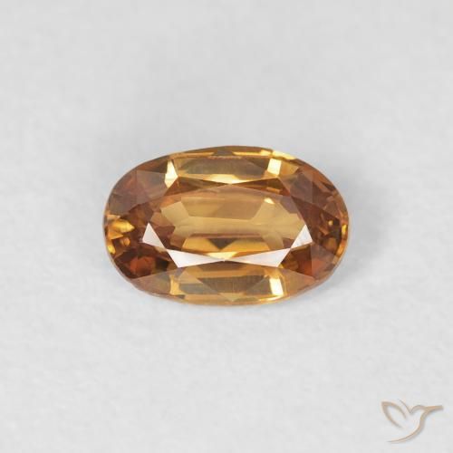 0.70ct 자연스러운 미디엄 오렌지 지르콘, 타원형, VVS-VS