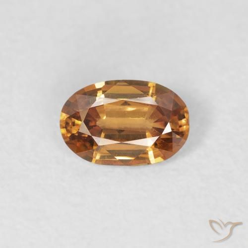 0.60ct 자연스러운 미디엄 오렌지 지르콘, 타원형, VVS-VS