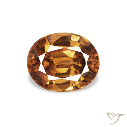 1.04ct Medium Dark-Orange 지르콘, 타원형, VVS-VS