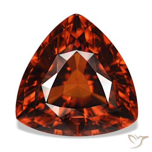 11.34캐럿 천연 밝은 빨간색 지르콘, 트릴리언, 13.4×13.2 mm, VVS