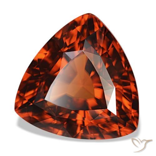 11.34캐럿 천연 밝은 빨간색 지르콘, 트릴리언, 13.4×13.2 mm, VVS