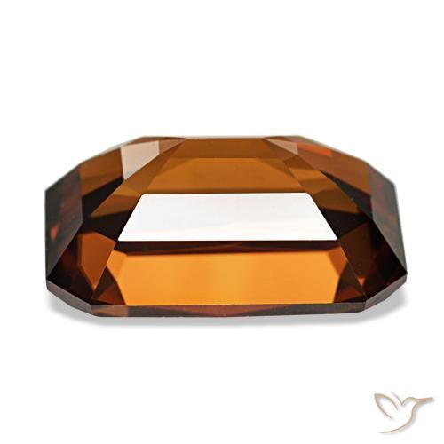 8.23캐럿 천연 앰버 오렌지 지르콘, 에메랄드 컷, 12.5×8.7 mm, VVS