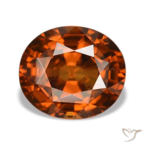 5.09ct 오렌지 지르콘, 오벌, VVS-VS