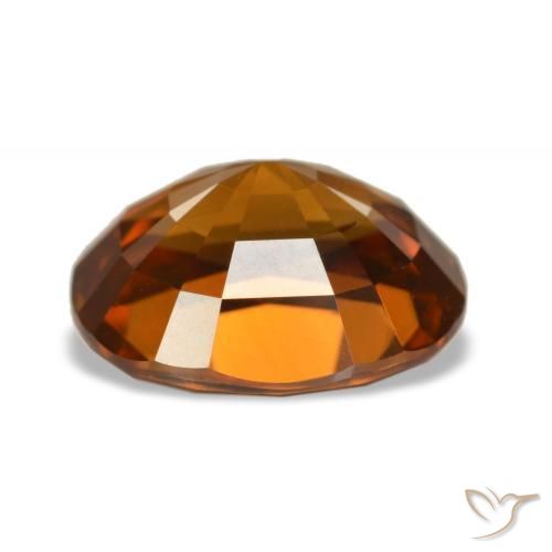 5.52캐럿 천연 Medium Dark-Orange 지르콘, 타원형 컷, 10.5×8.8 mm, VVS