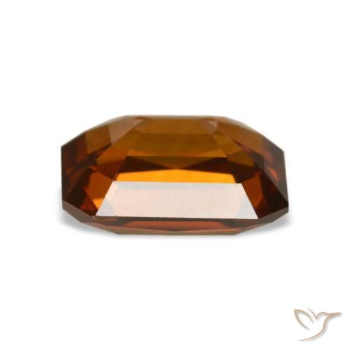 4.76캐럿 천연 앰버 오렌지 지르콘, 에메랄드 컷, 10.1×7.9 mm, VVS-VS
