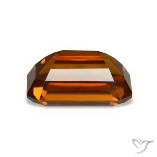 5.29캐럿 천연 다크 오렌지 지르콘, 에메랄드 컷, 10.8×6.9 mm, VVS