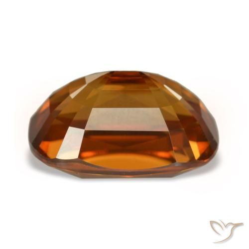5.19캐럿 천연 딥 오렌지 지르콘, 쿠션 컷, 10.5×7.5 mm, VVS