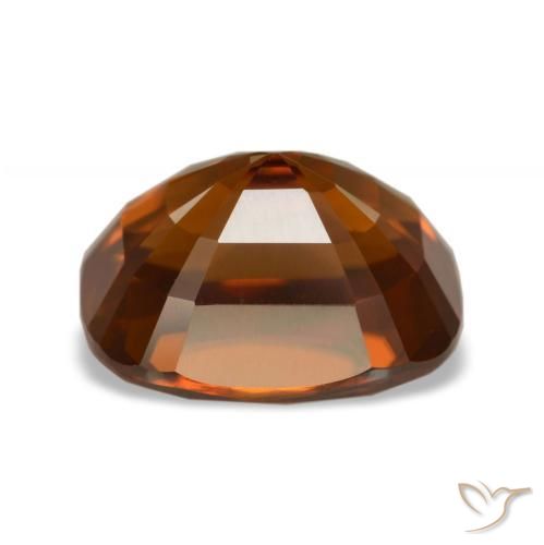5.05캐럿 천연 붉은빛 오렌지 지르콘, 쿠션 컷, 9.7×7.6 mm, VVS