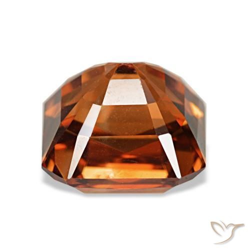 3.67캐럿 천연 미디엄 레드 지르콘, 에메랄드 컷, 7.4×7 mm, VVS-VS