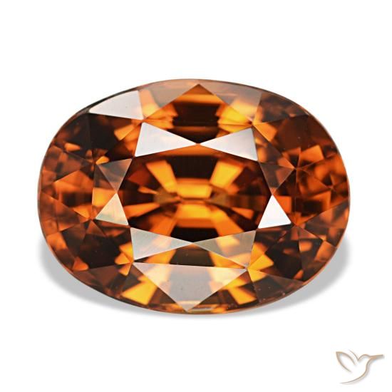 5.12ct 오렌지 지르콘, 오벌, VVS
