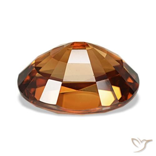 5.12캐럿 천연 붉은빛 오렌지 지르콘, 타원형 컷, 10.6×8 mm, VVS